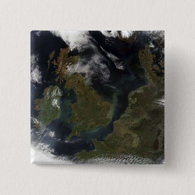 Satellite view of Northern Europe Pinback Button (Front)