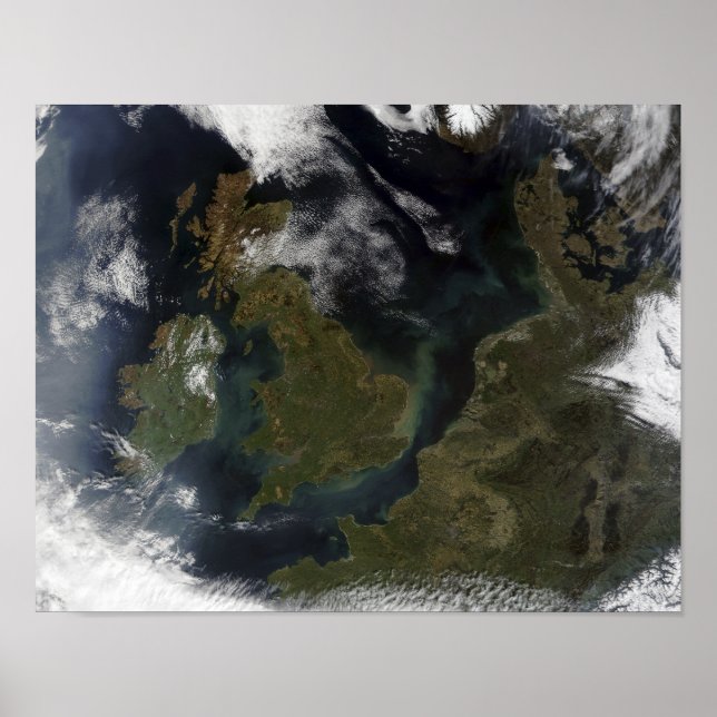 Satellite view of Northern Europe Poster (Front)