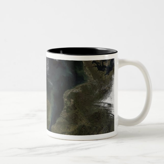 Satellite view of Northern Europe Two-Tone Coffee Mug (Right)