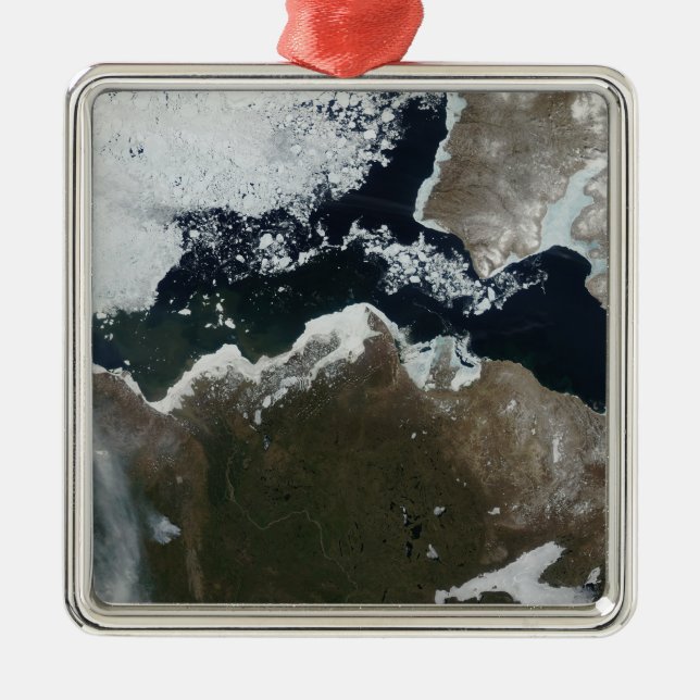 Satellite view of Northwest Canada Metal Ornament (Front)