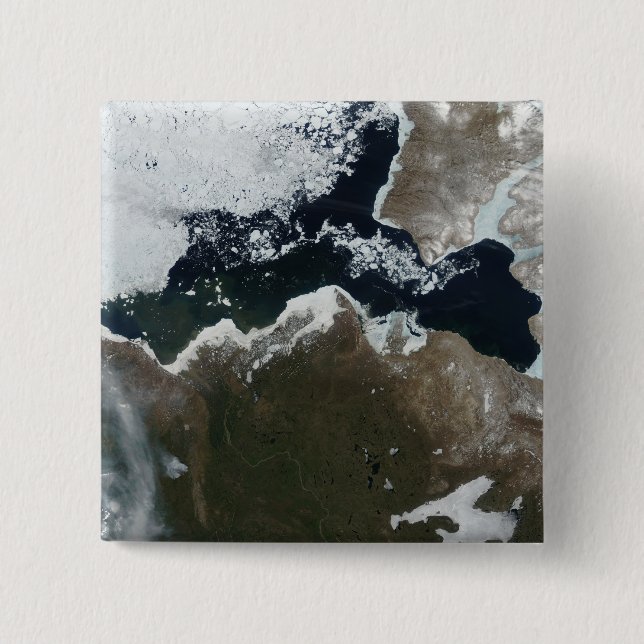 Satellite view of Northwest Canada Pinback Button (Front)