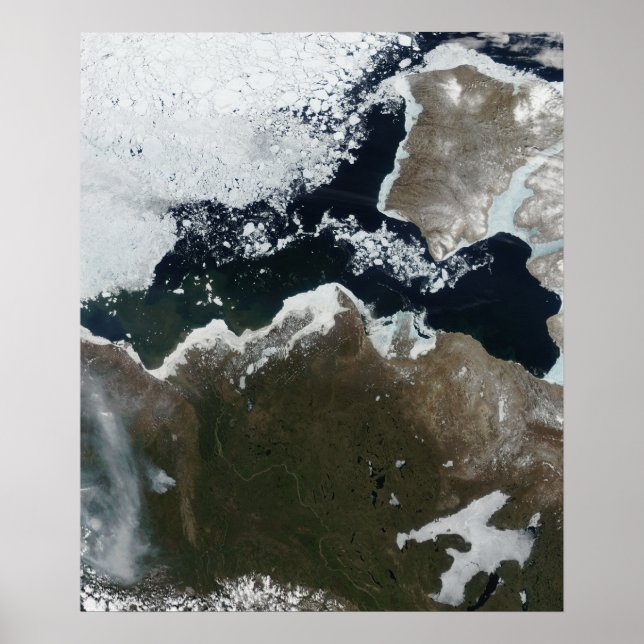 Satellite view of Northwest Canada Poster (Front)