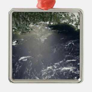 Satellite view of oil leaking metal ornament