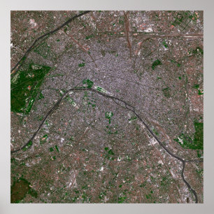 Satellite view of Paris, France  Poster