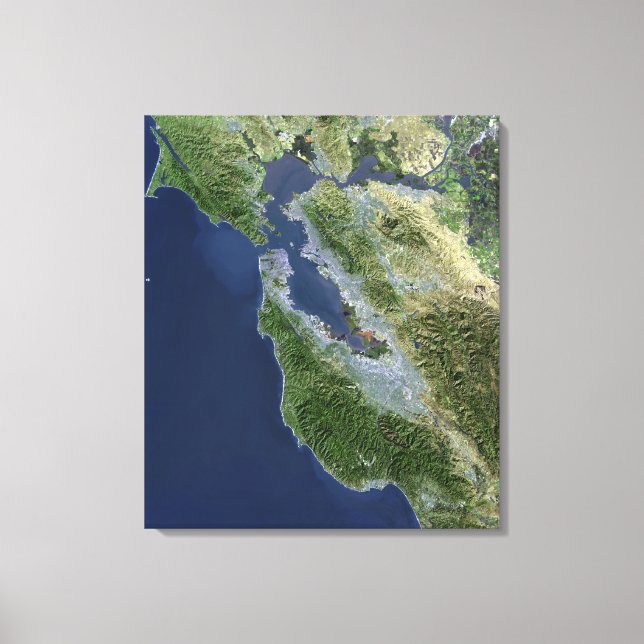 Satellite view of San Francisco, California Canvas Print (Front)