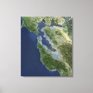 Satellite view of San Francisco, California Canvas Print
