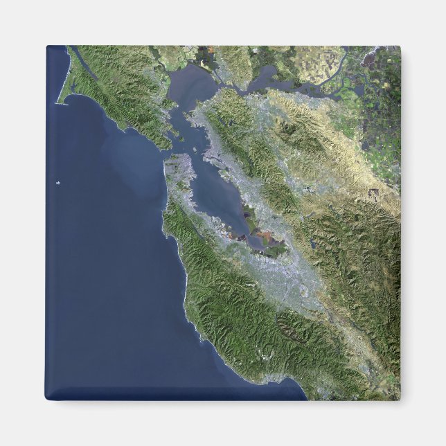 Satellite view of San Francisco, California Magnet (Front)