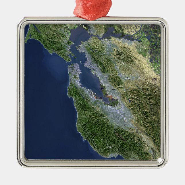 Satellite view of San Francisco, California Metal Ornament (Front)