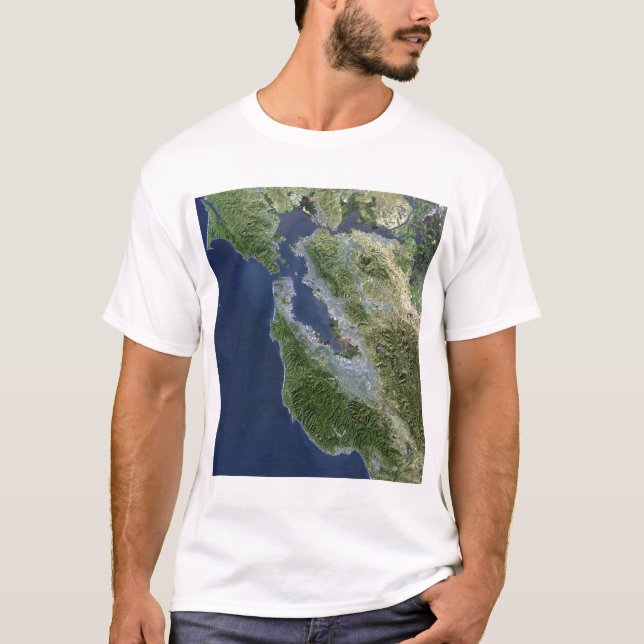 Satellite view of San Francisco, California T-Shirt (Front)