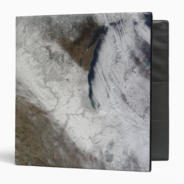 Satellite view of snow and cold 3 ring binder (Front/Inside)