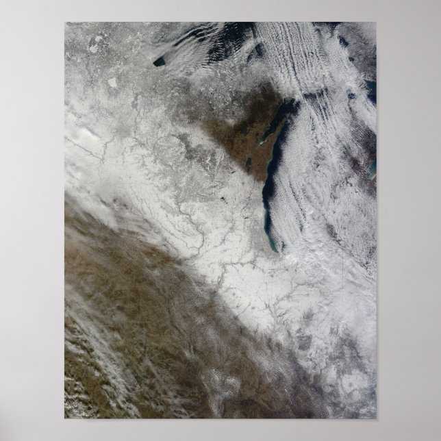 Satellite view of snow and cold poster (Front)