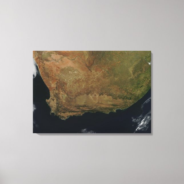 Satellite view of South Africa Canvas Print (Front)
