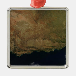 Satellite view of South Africa Metal Ornament