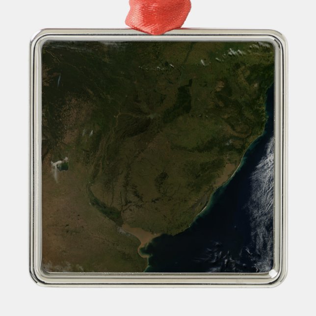Satellite view of South America Metal Ornament (Front)