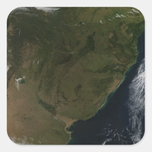 Satellite view of South America Square Sticker