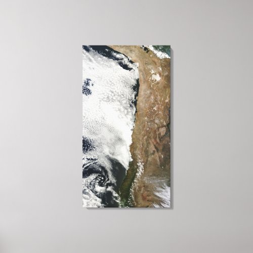 Satellite view of the Andes Mountains Canvas Print
