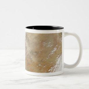 Satellite view of the Eastern Mediterranean Two-Tone Coffee Mug