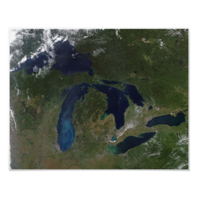 Satellite view of The Great Lakes Photo Print (Front)