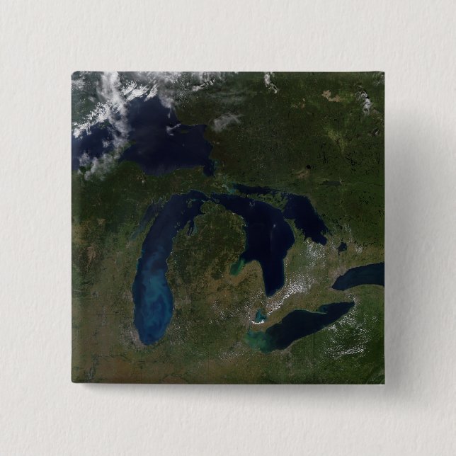 Satellite view of The Great Lakes Pinback Button (Front)