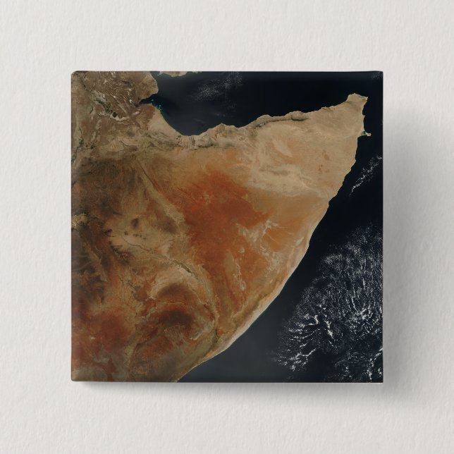 Satellite view of the Horn of Africa Pinback Button (Front)
