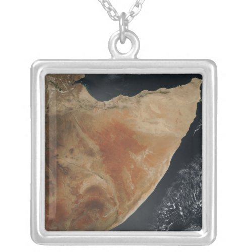 Satellite view of the Horn of Africa Silver Plated Necklace