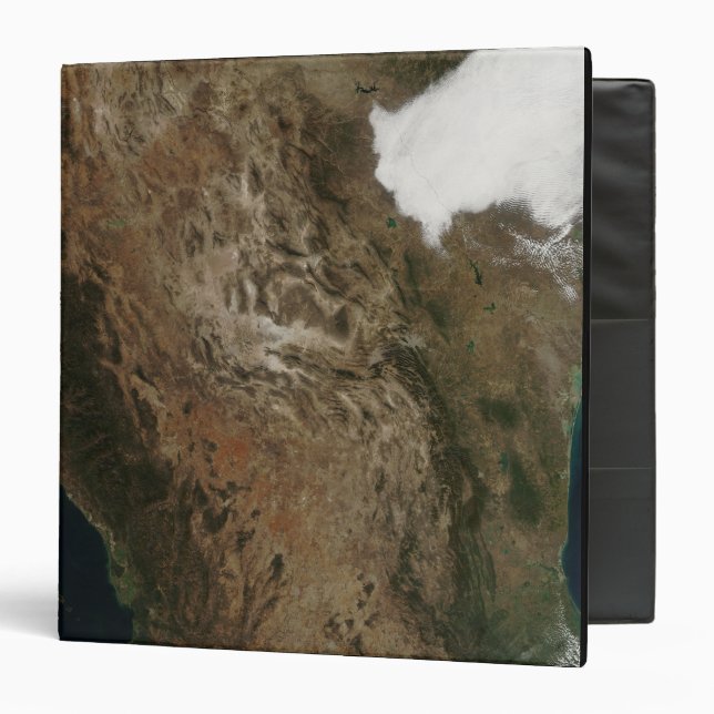 Satellite view of the landscape of central Mexi 3 Ring Binder (Front/Inside)