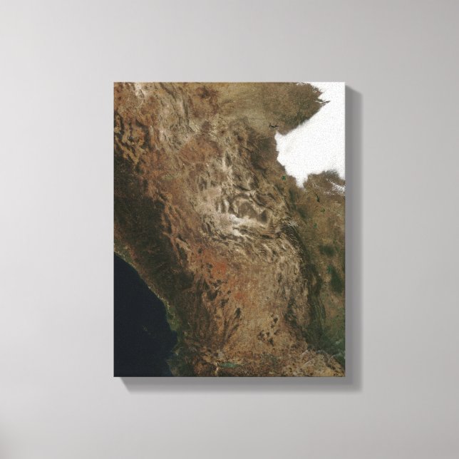 Satellite view of the landscape of central Mexi Canvas Print (Front)