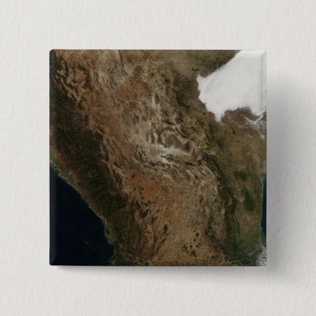 Satellite view of the landscape of central Mexi Pinback Button (Front)