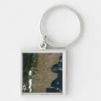 Satellite view of the Patagonia region Keychain Zazzle
