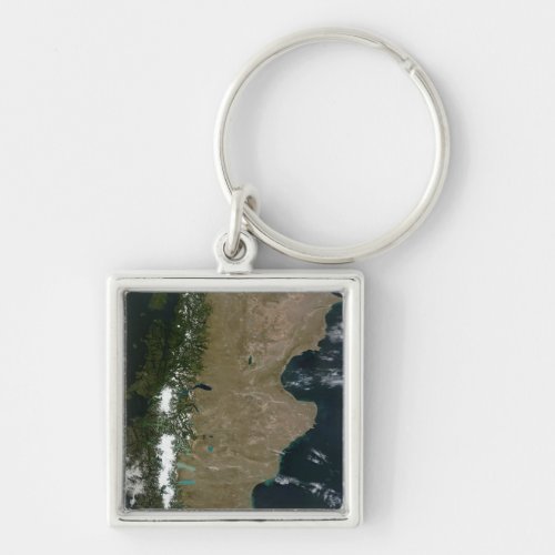 Satellite view of the Patagonia region Keychain