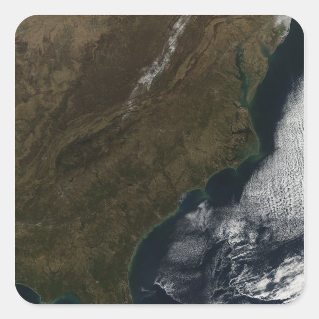 Satellite view of the Southeastern United State Square Sticker (Front)