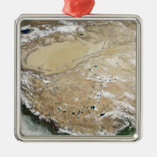 Satellite view of the Tibetan Plateau Metal Ornament