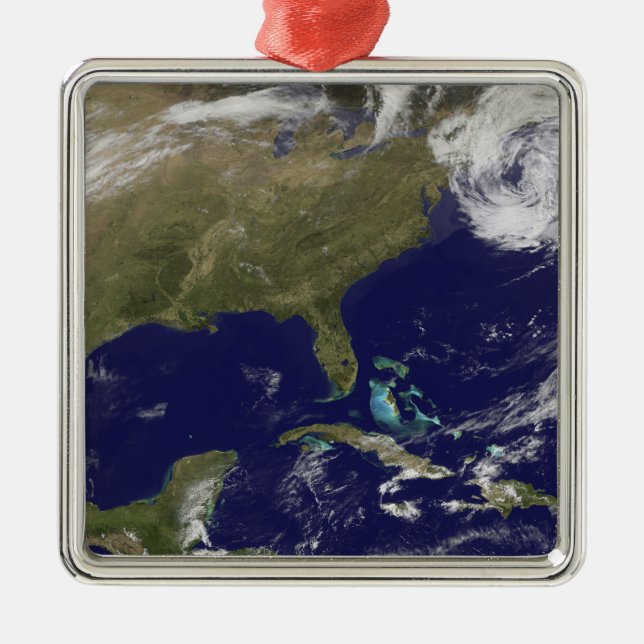 Satellite view of the United States East Coast Metal Ornament (Front)