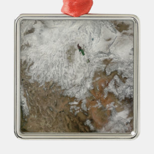 Satellite view of the western United States Metal Ornament