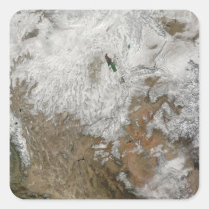Satellite view of the western United States Square Sticker