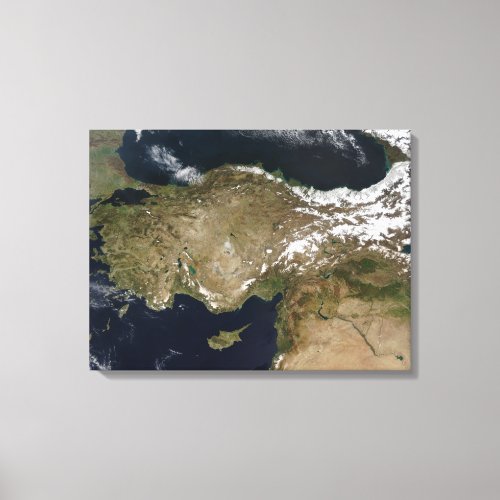 Satellite view of Turkey Canvas Print