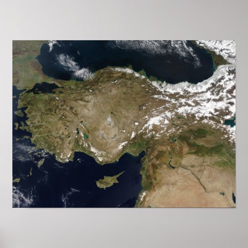 Satellite view of Turkey Poster