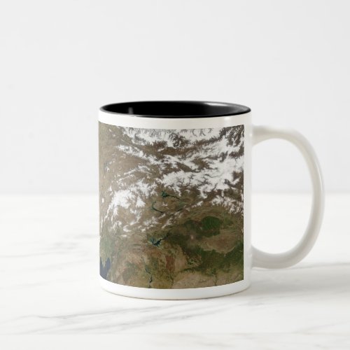 Satellite view of Turkey Two_Tone Coffee Mug