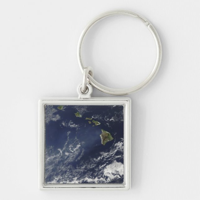 Satellite view of volcanic fog keychain (Front)