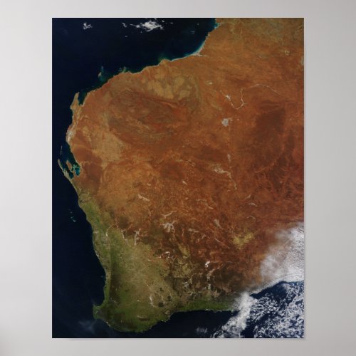 Satellite view of Western Australia Poster