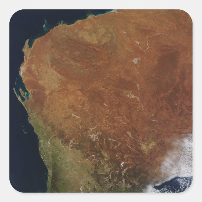 Satellite view of Western Australia Square Sticker (Front)
