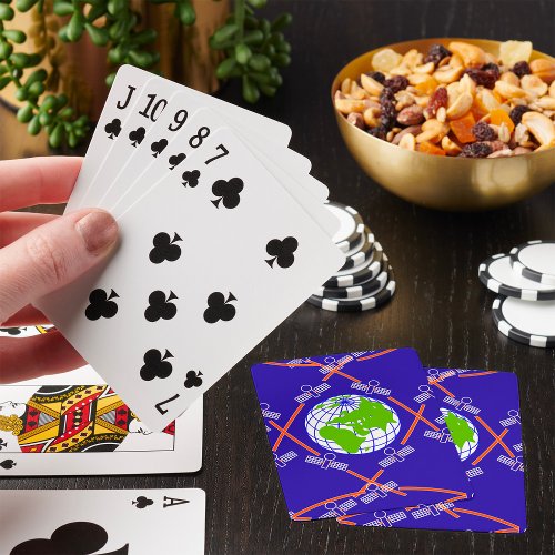 Satellites Orbiting Earth Playing Cards