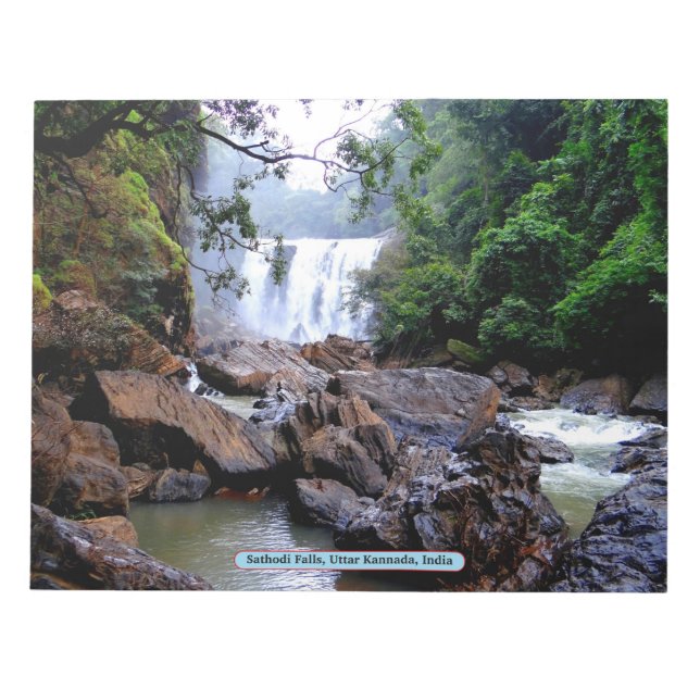 Sathodi Falls, Uttar Kannada, India Notepad (Front)