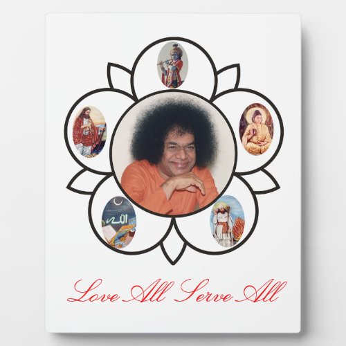 Sathya Sai Baba on Photo Plaques with Esel