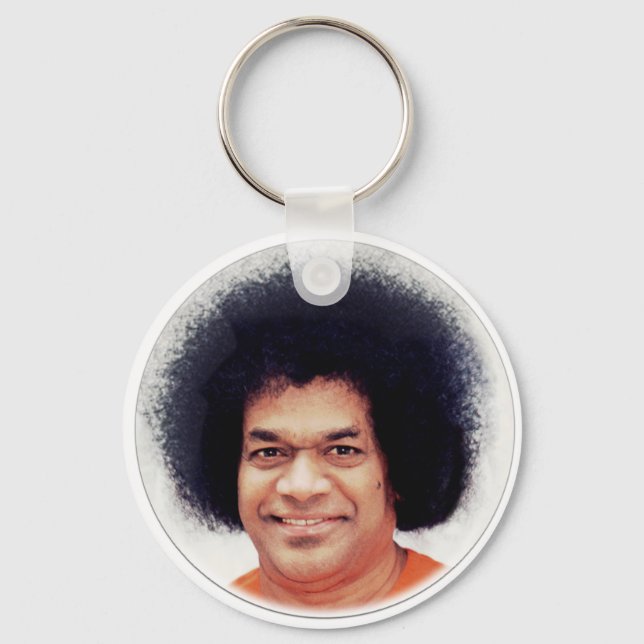 Sathya Sai Baba Portrait on Keychaine Keychain (Front)