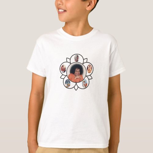 Sathya Sai Baba Sarva Dharma Symbo on T_Shirt Kids