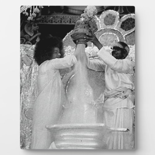 Sathya Sai Baba Vibhuti Abishekam to Shirdi Idol Plaque