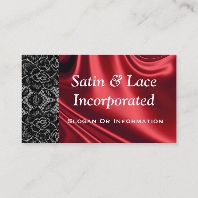 Satin And Lace Business Cards (Front)