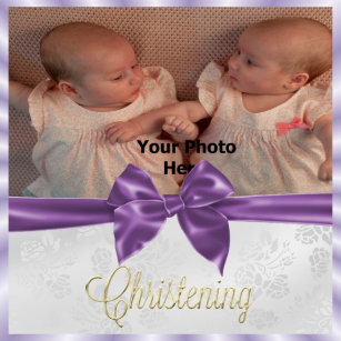 purple damask baptism christening invitations zazzle