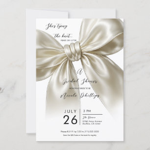 Satin Bow Tying The Knot Posh Bridal Shower  Invitation